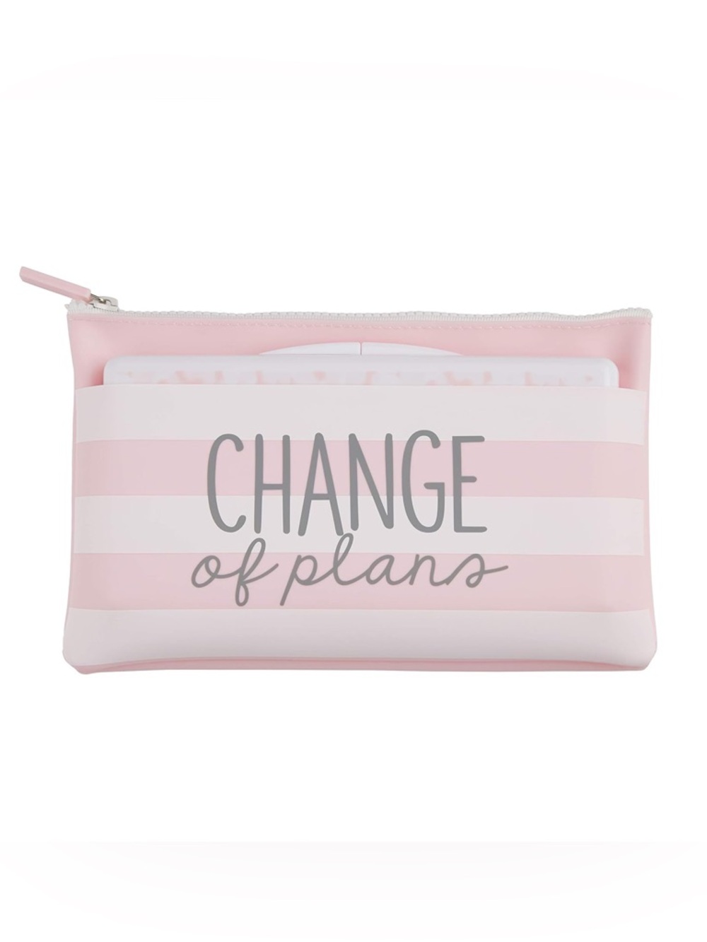 Pink silicone wipe bag "change of plans" mud pie